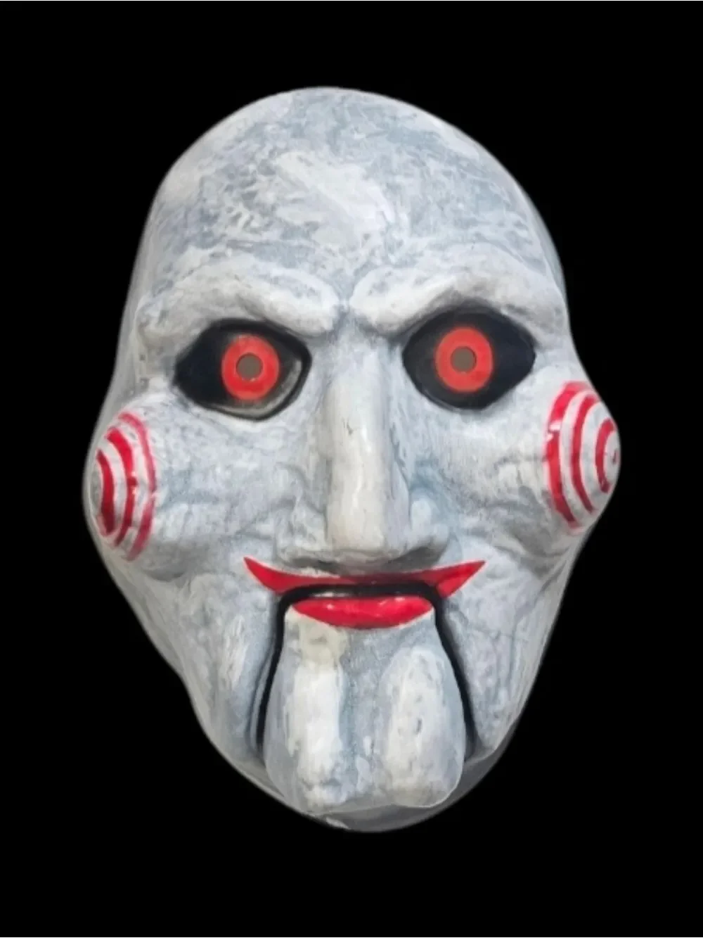 SAW Billy Puppet Vacuform Mask Red Eyes Horror Costume Trick or Treat Studios
